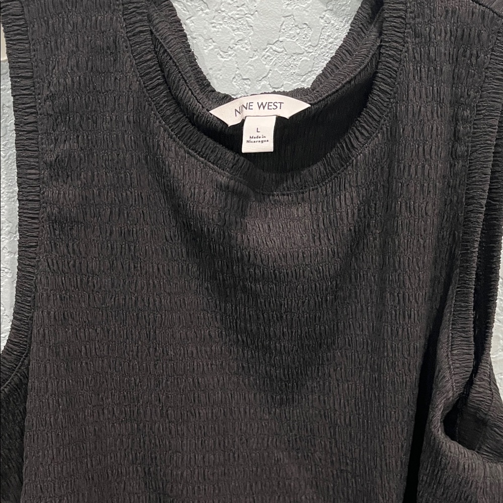 Nine West Black Sleeveless Tie-Waist Top - Picture 2 of 9